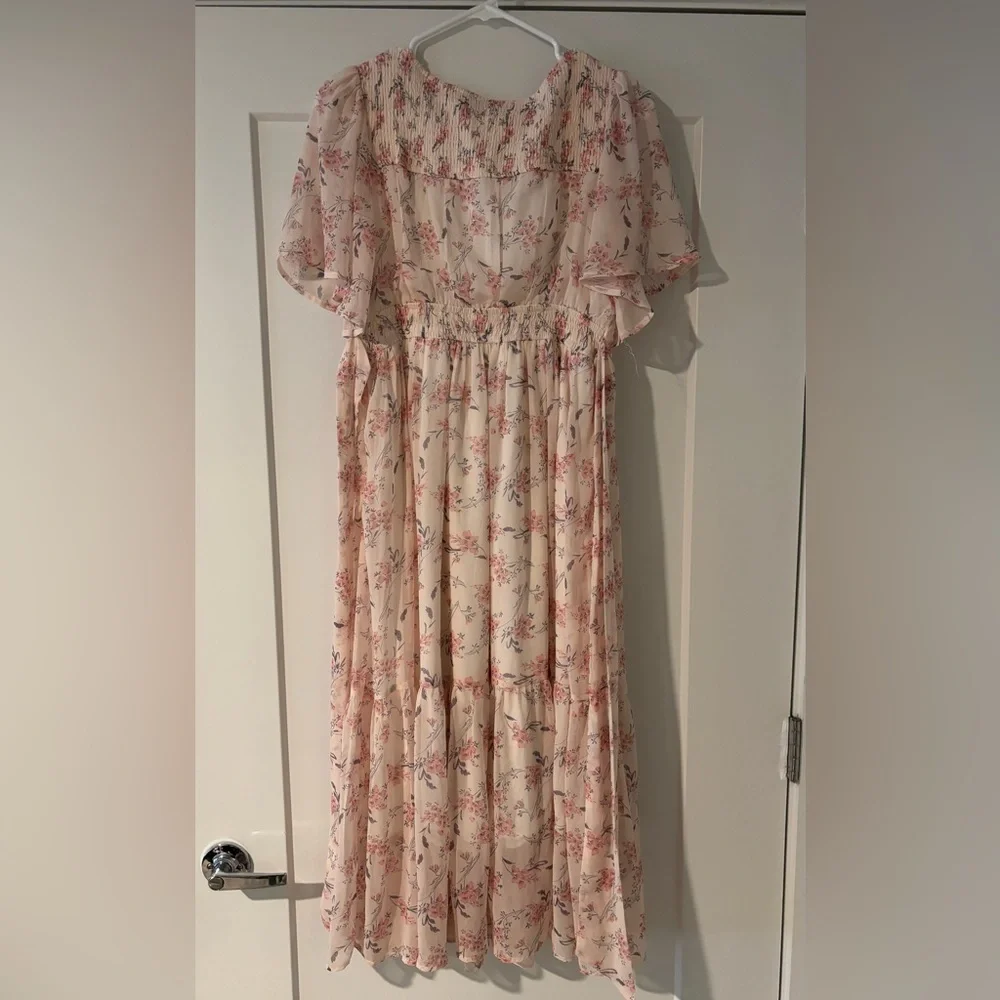 Baltic Born Cream Floral Midi Dress with Pink Accents - Picture 5 of 5